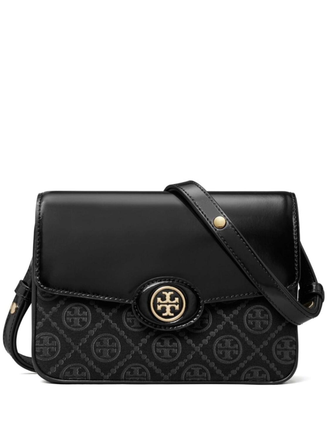 

Сумка через плечо Tory Burch Robinson T Monogram, черный