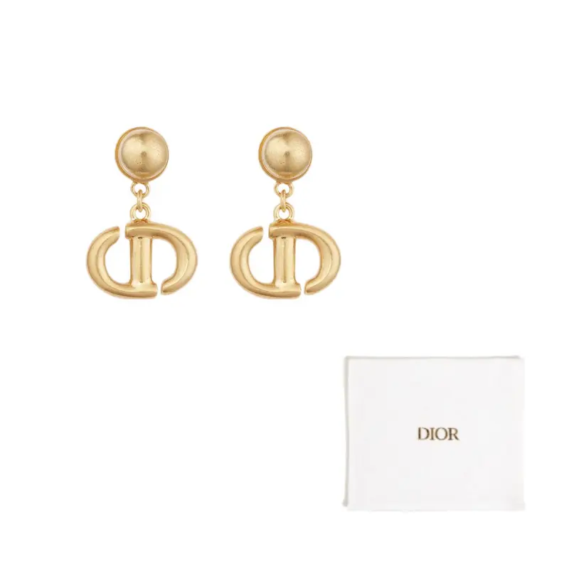 

Латунные серьги женские золотые DIOR, золотой