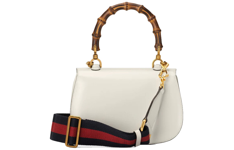 Женская кожаная сумка через плечо GUCCI, белая — фото 2