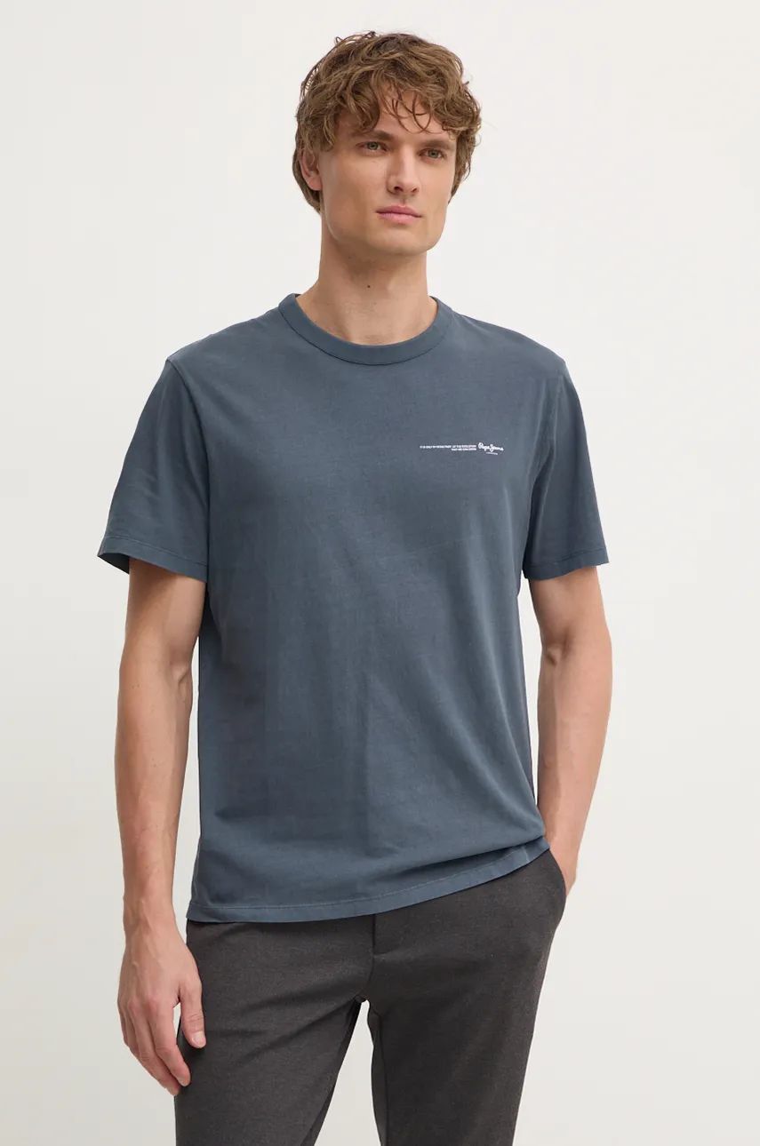 

Хлопковая футболка Pepe Jeans DAVY TEE, серый