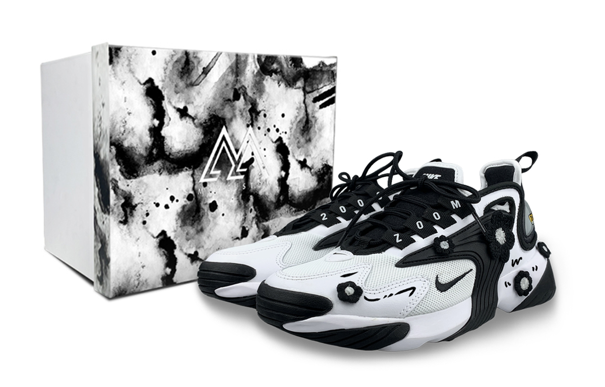 

Nike Кроссовки для бега Zoom 2K Shock Absorbers Slip Resistant Breathable Mid top Unisex черный белый