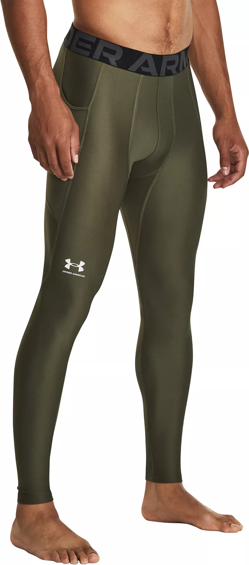 

Мужские леггинсы Under Armour HeatGear Armor, цвет Marine Od Green/White