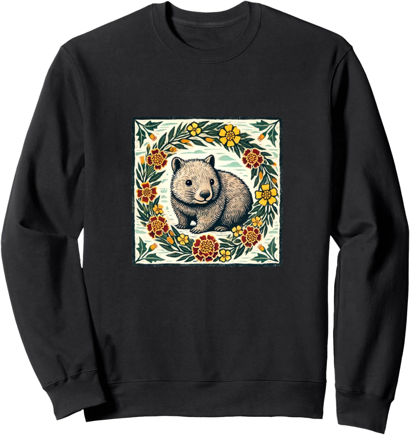 

Толстовка с изображением вомбата и цветочным рисунком вомбата Wombat Lovers Bubb, черный