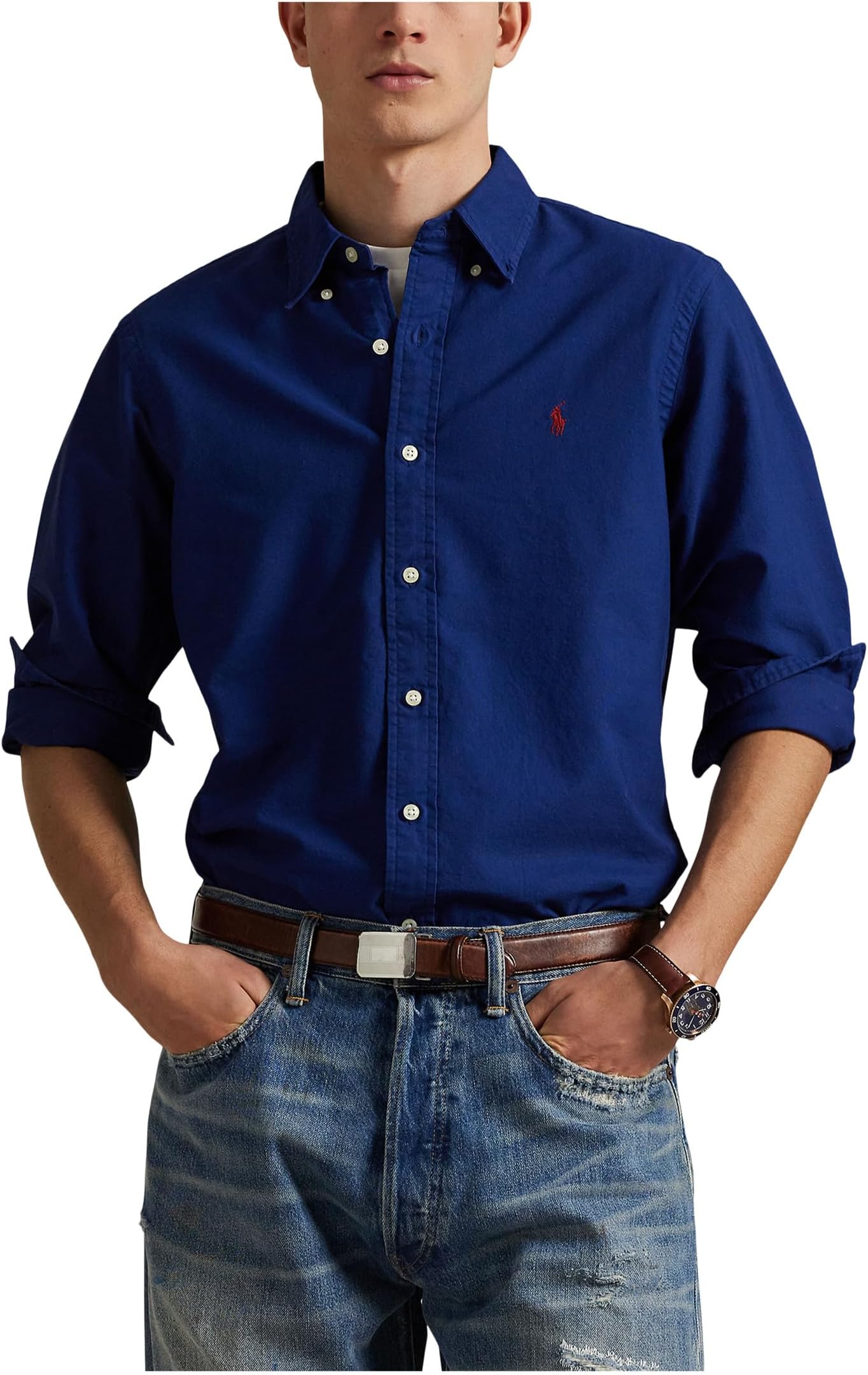 

Поло Polo Ralph Lauren Classic Fit Garment-Dyed Oxford Shirt, цвет Fresh Water