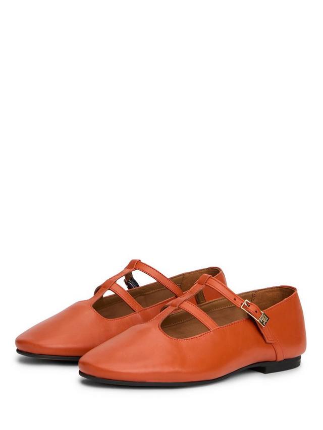 Кожаные туфли-лодочки с двойной перемычкой Tommy Hilfiger, Cayenne Orange — фото 2