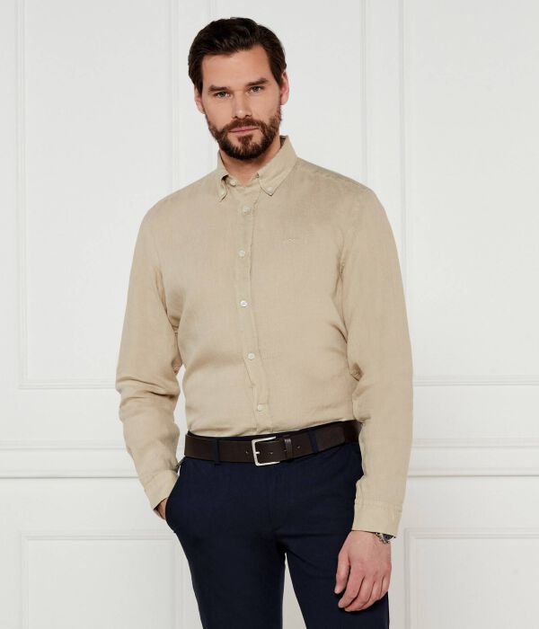 

Льняная рубашка h-liam-bd-e-c1-243 Regular fit Boss, желтый