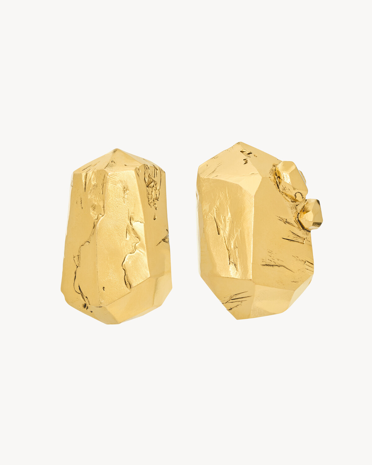 

Органические серьги из металла Saint Laurent, золото