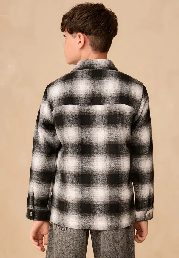 Рубашка Regular fit check zip through shirt Next, mono core, черно-белый — фото 3