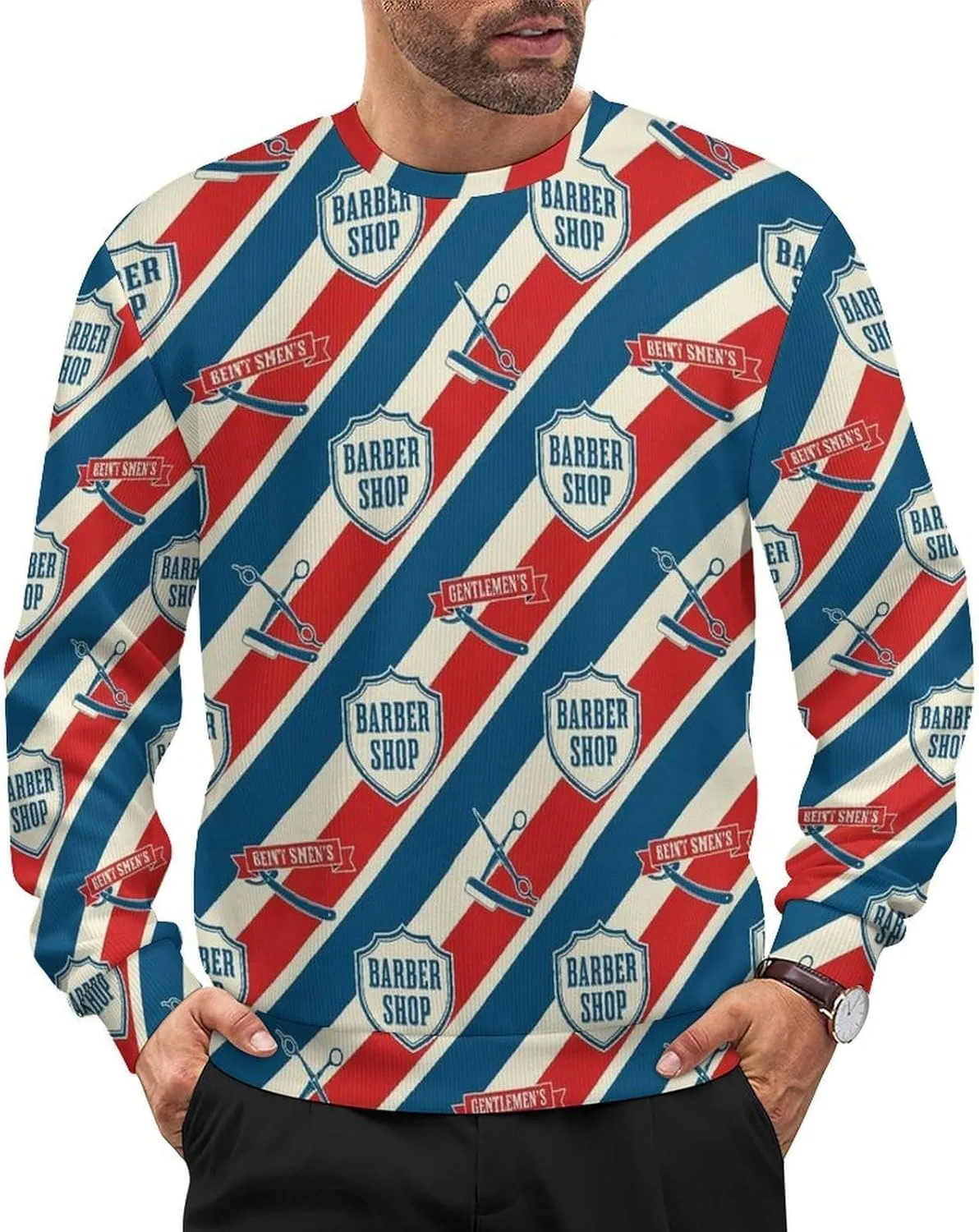 

Мужской свитер-пуловер с круглым вырезом, мягкий и теплый, с длинными рукавами VAFZASC