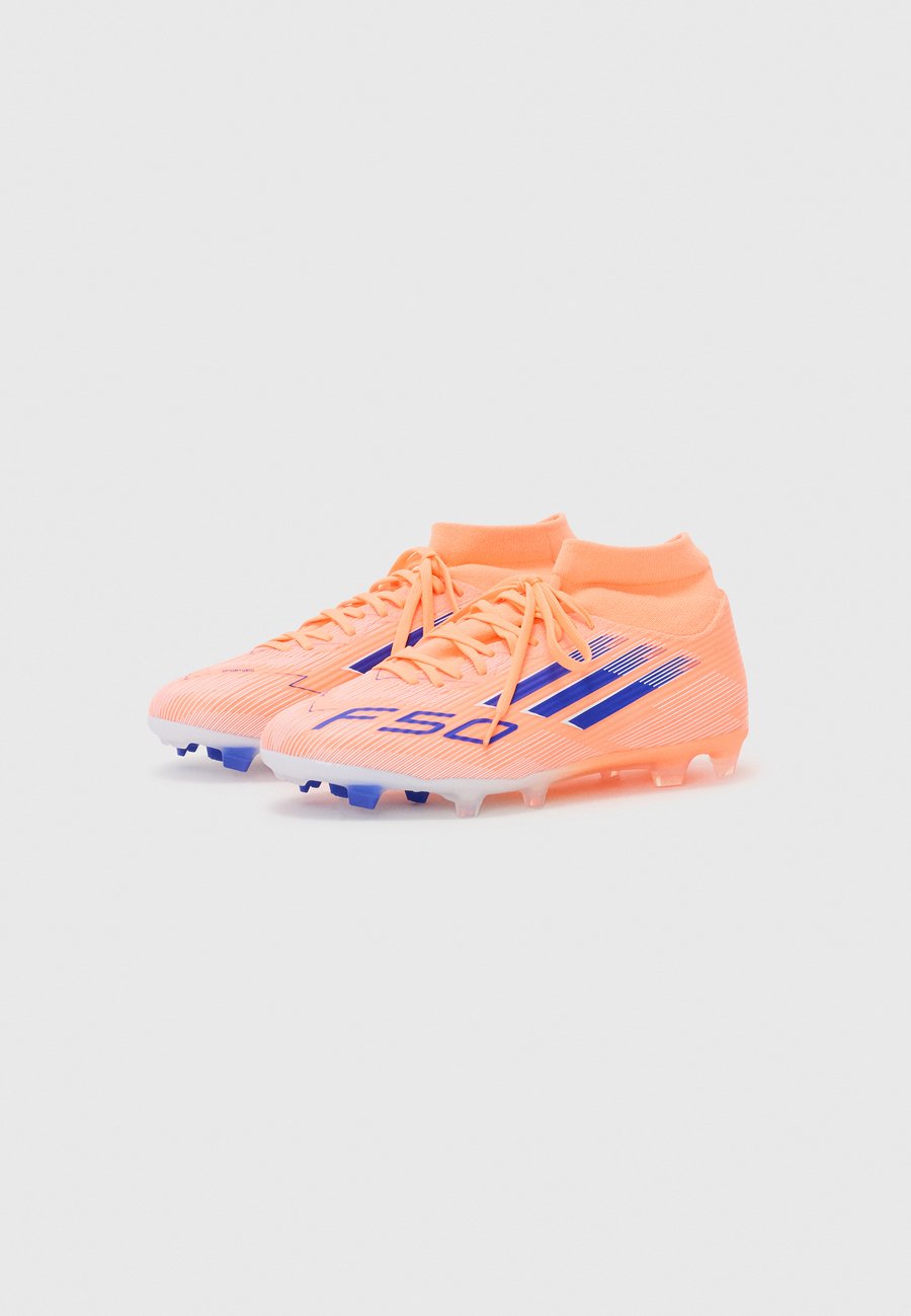 Кроссовки Adidas Performance F50 LEAGUE MID FIRM GROUND/ MULTI GROUND FOOTBALL BOOTS, Beam Orange/Lucid Blue/Ftwr White/Orange — фото 2