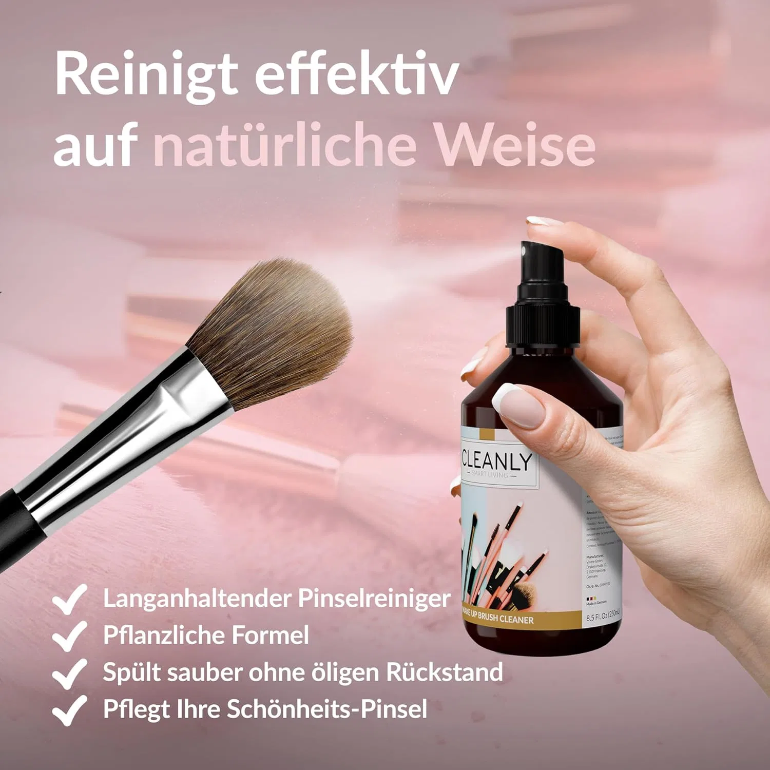 Натуральный очиститель для кистей Cleanly 250 мл Cleanly — фото 2