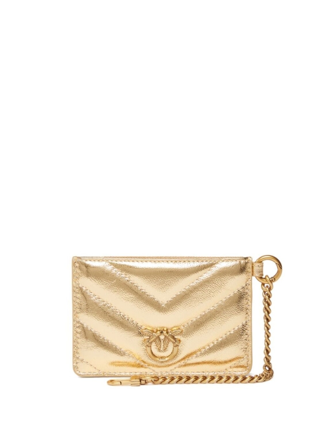 

PINKO картхолдер с логотипом, золотистый