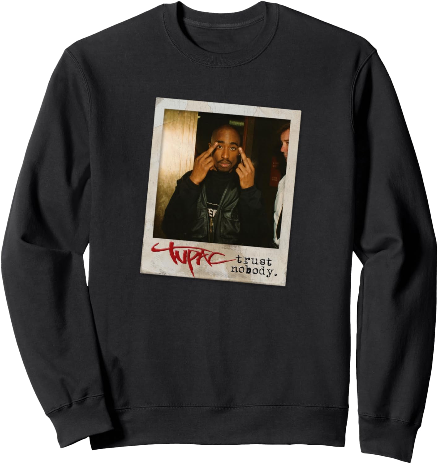 

Толстовка с фотографией Тупака и надписью «Никому не доверяй», черная Tupac Shakur