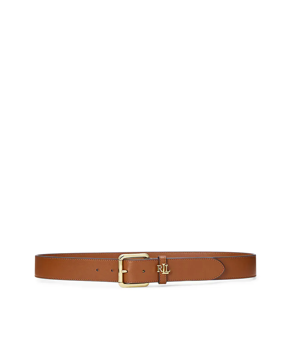 

Женский кожаный ремень с логотипом LRL Lauren Ralph Lauren, коричневый