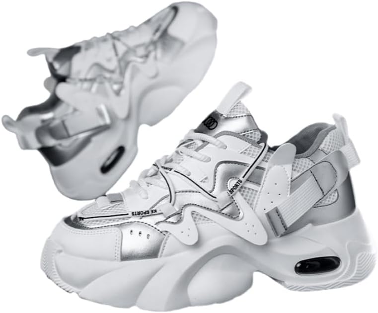 

Мужские кроссовки повседневные с толстой подошвой, массивные обувь, легкие и удобные для ходьбы, модные спортивные теннисные кроссовки Clolinde, серебро