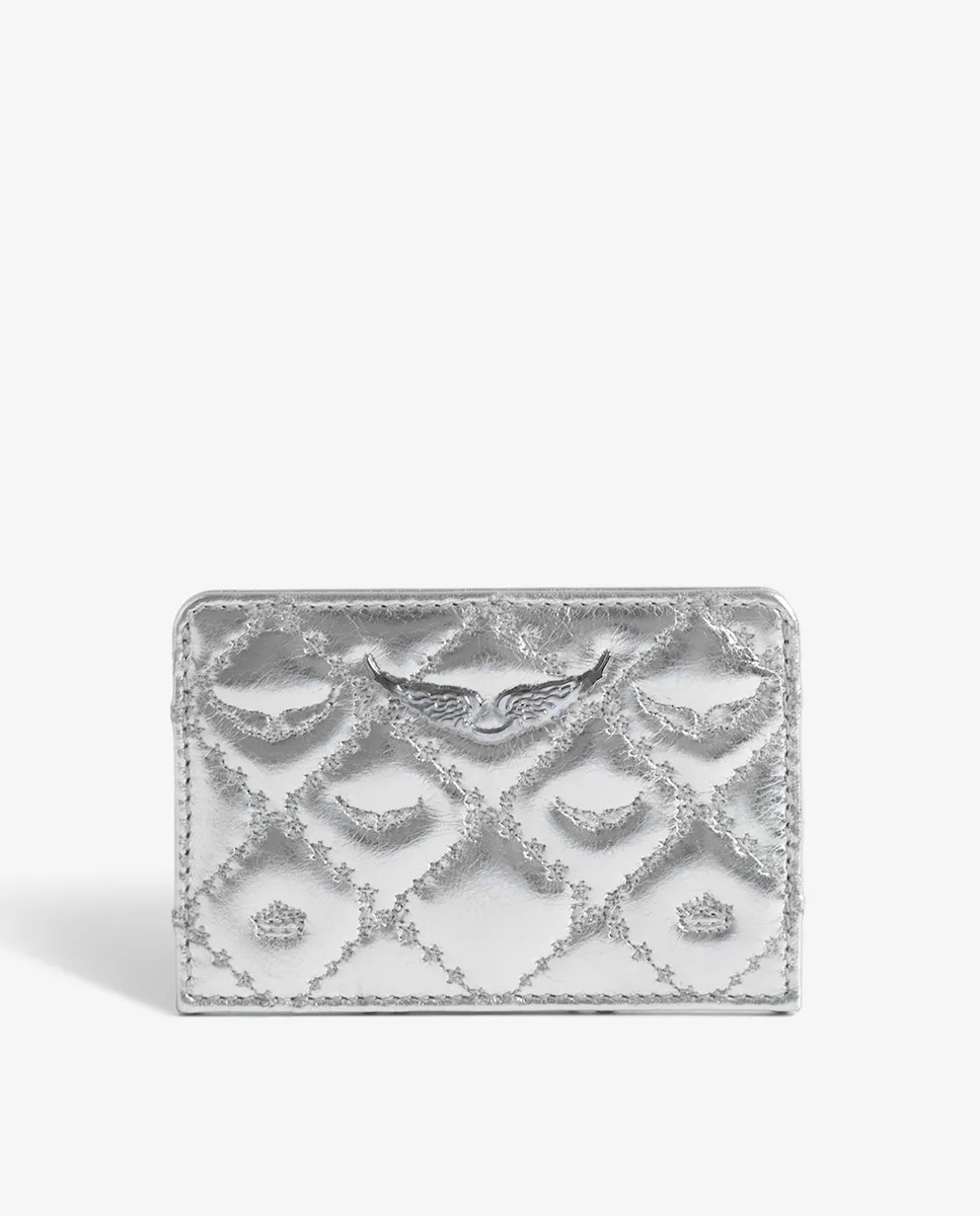 

Металлическая визитница ZV Pass с монограммой для женщин Zadig & Voltaire, серебряный