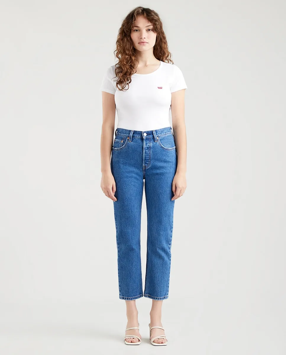 

Женские укороченные прямые джинсы 501® средней степени потертости Levi's, синий