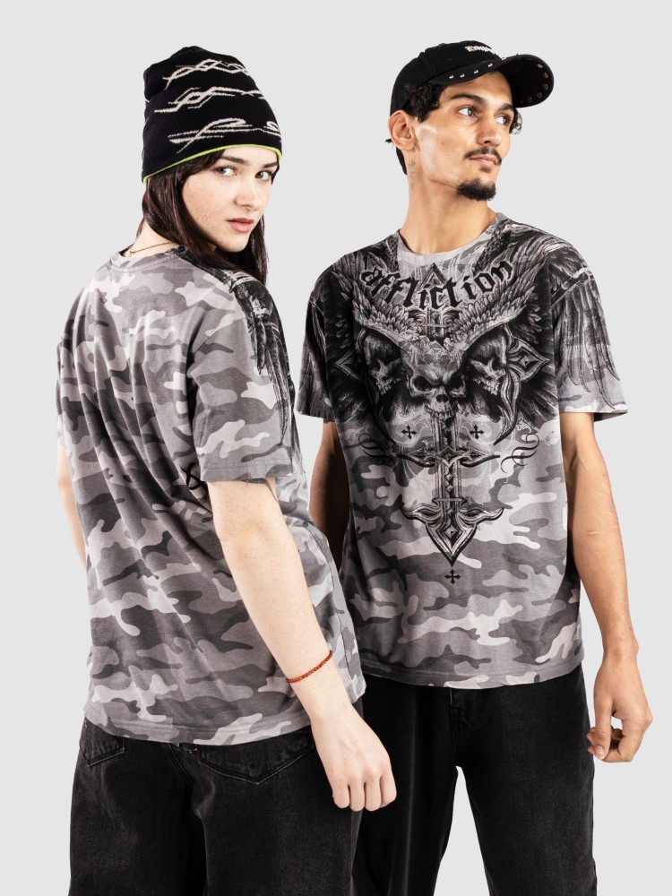 

Футболка Affliction Death Eyes T-Shirt, grey camo w/lava wash, Серый, Футболка Affliction Death Eyes T-Shirt, grey camo w/lava wash