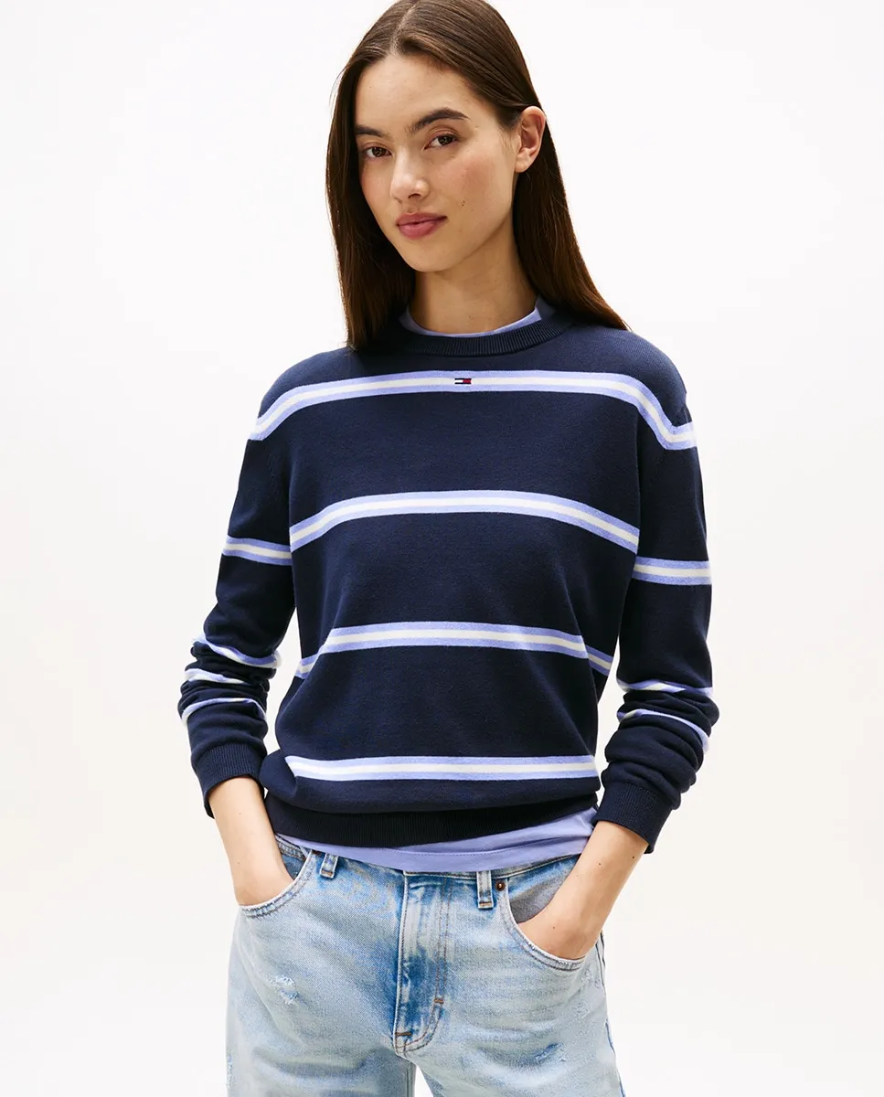 

Женский джерси с круглым вырезом Tommy Jeans, темно-синий