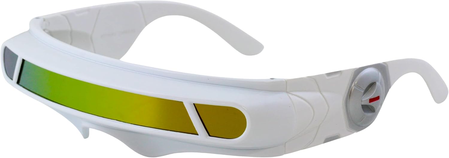 

Очки FLAWLESS EYEWEAR в футуристическом стиле, костюм инопланетянина, щит циклопа, цветные зеркальные монолинзы, обтекаемая форма, 147 мм (бело-оранжевые зеркальные линзы), White