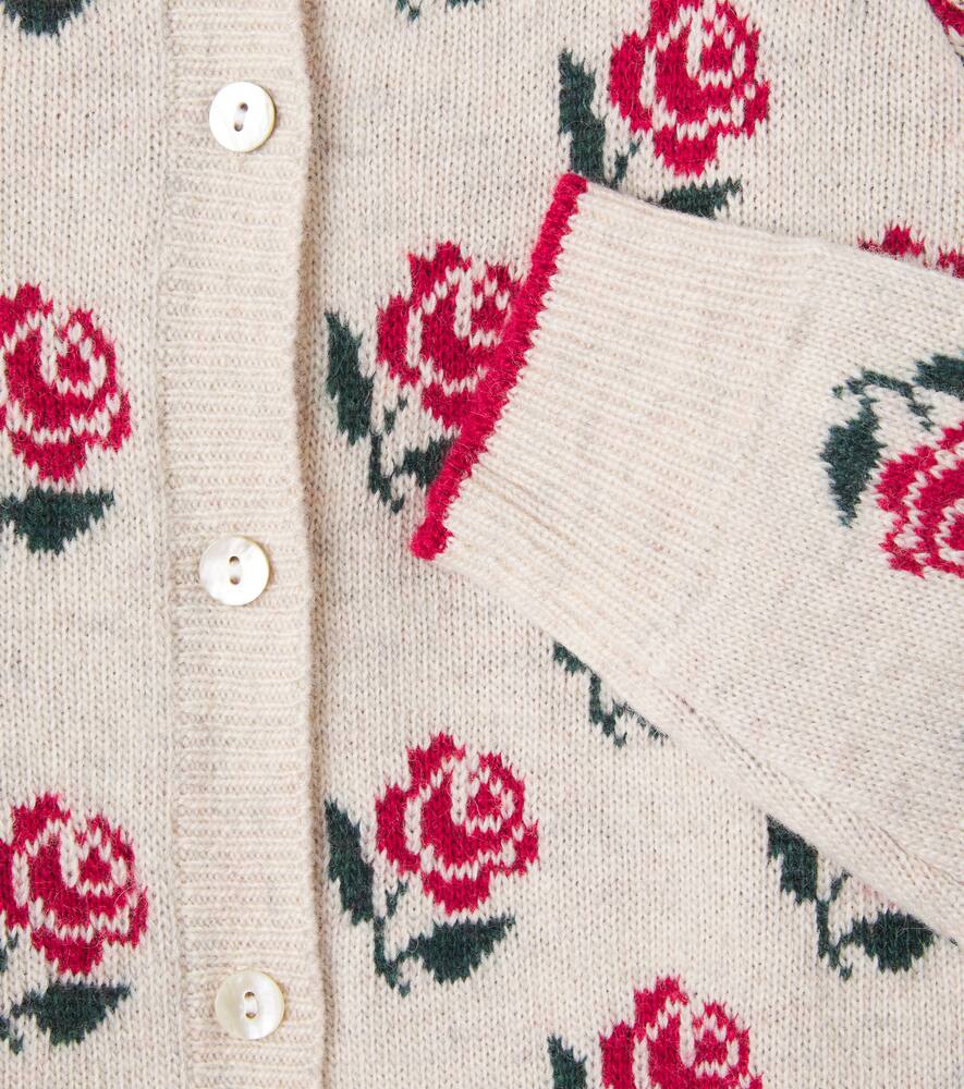 Цветочный кардиган из шерсти с примесью Konges Sløjd, Rose — фото 2