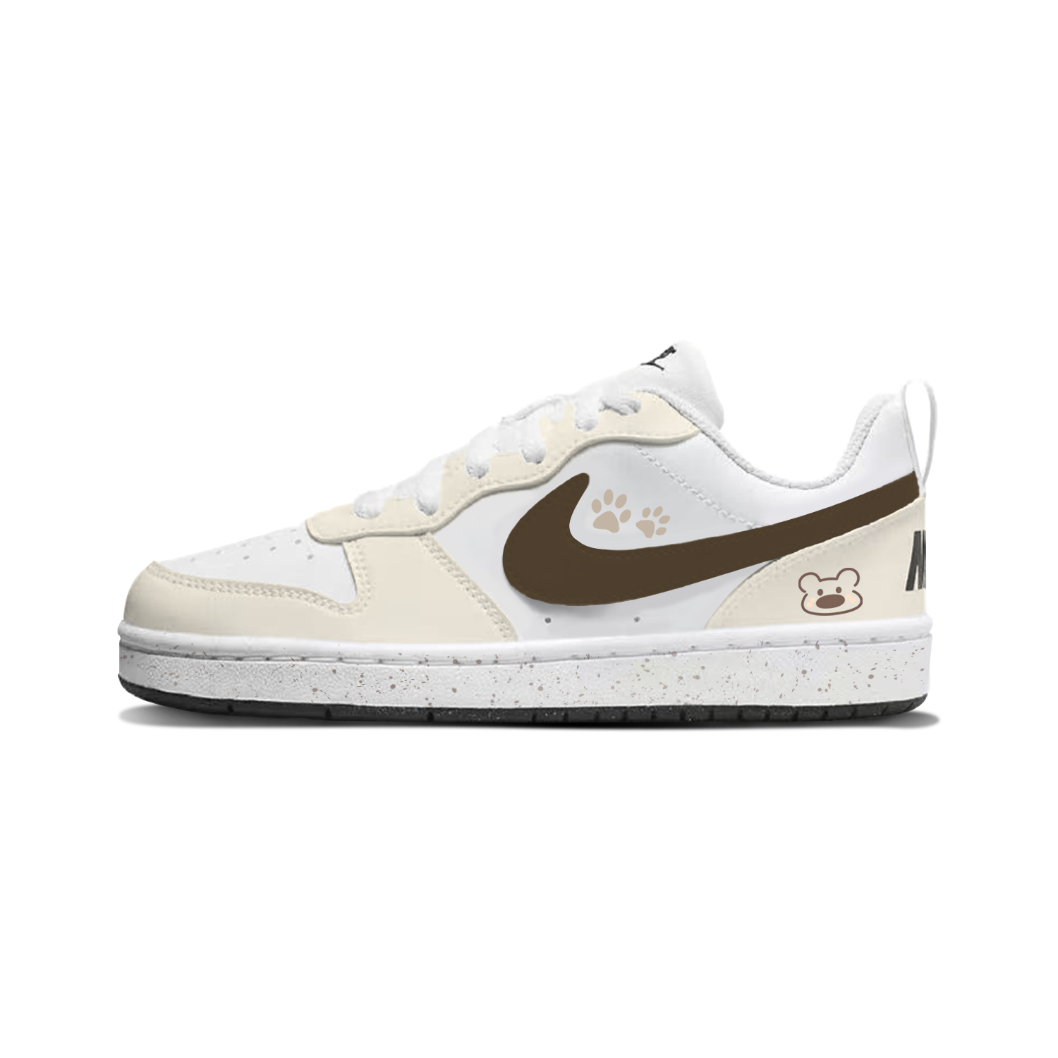 

Nike Кроссовки для скейтборда Court Borough Cocoa Paw Print Abrasion Resistant низкие белые детские