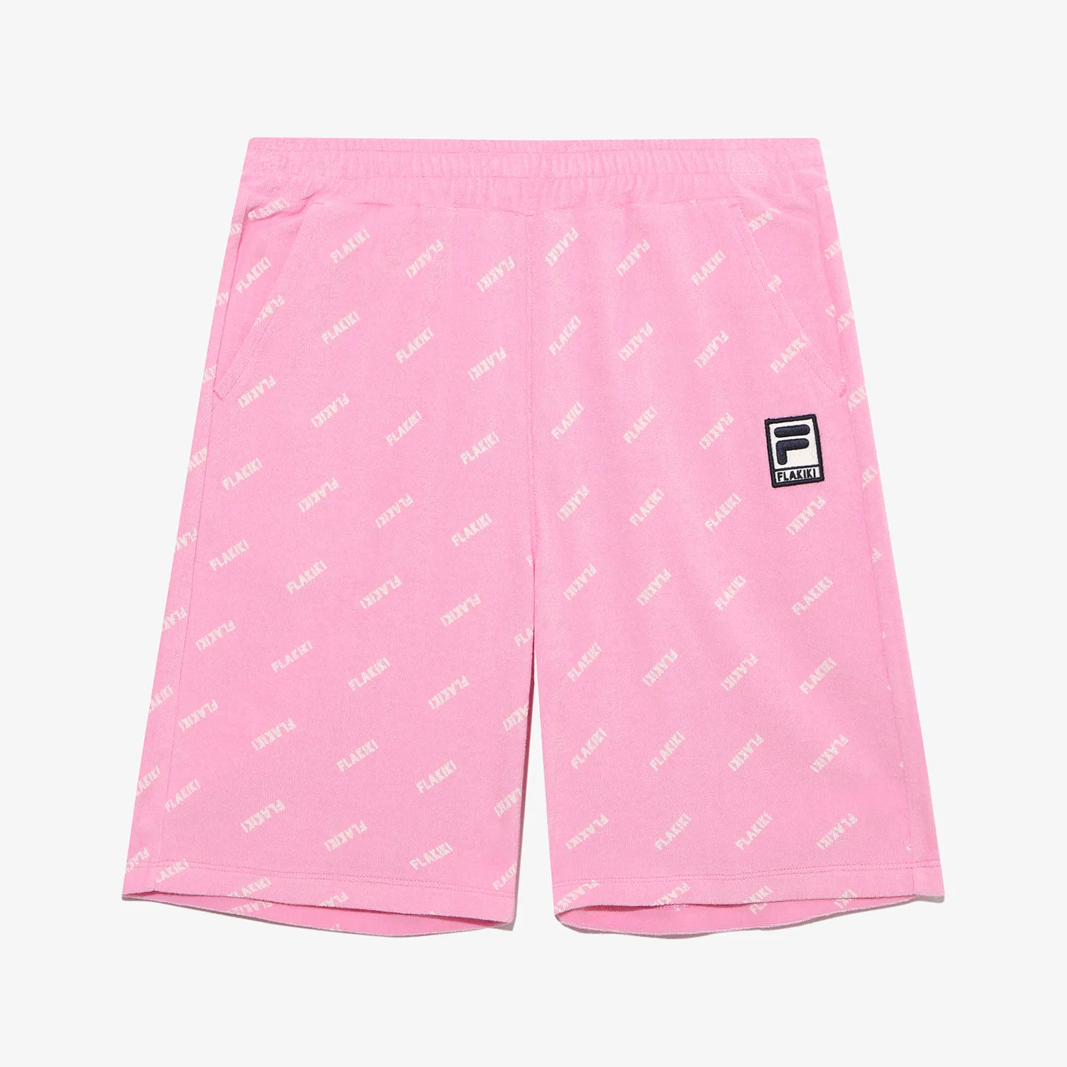 Детские махровые шорты длиной до колена розовые от Fila Kids