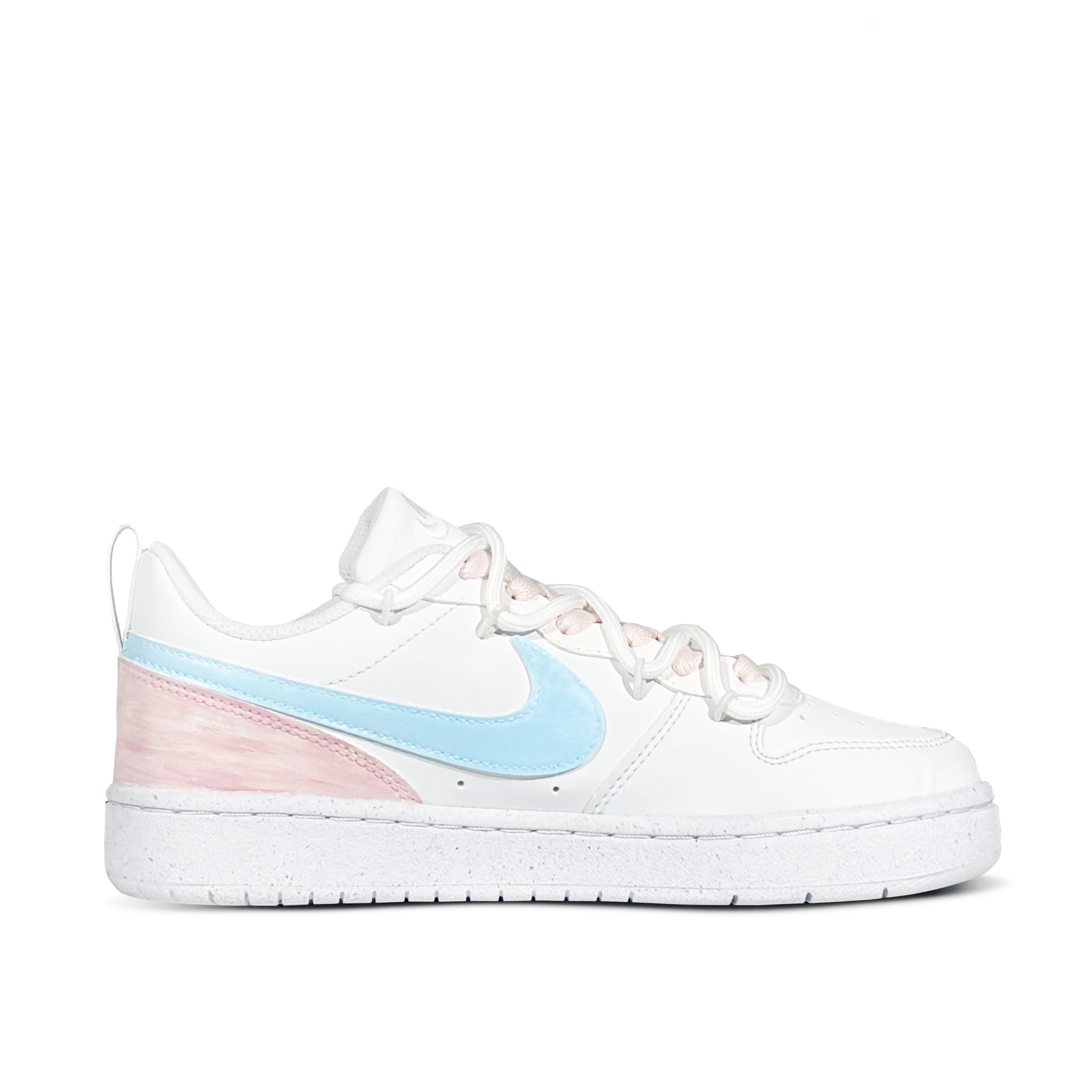Nike Детские кроссовки для скейтбординга Court Borough Low 2 Low Top, розовые, синие, для подростков — фото 2