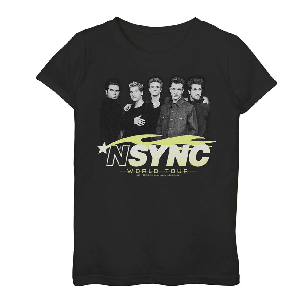 

Футболка с рисунком NSYNC World Tour для девочек Licensed Character, черный