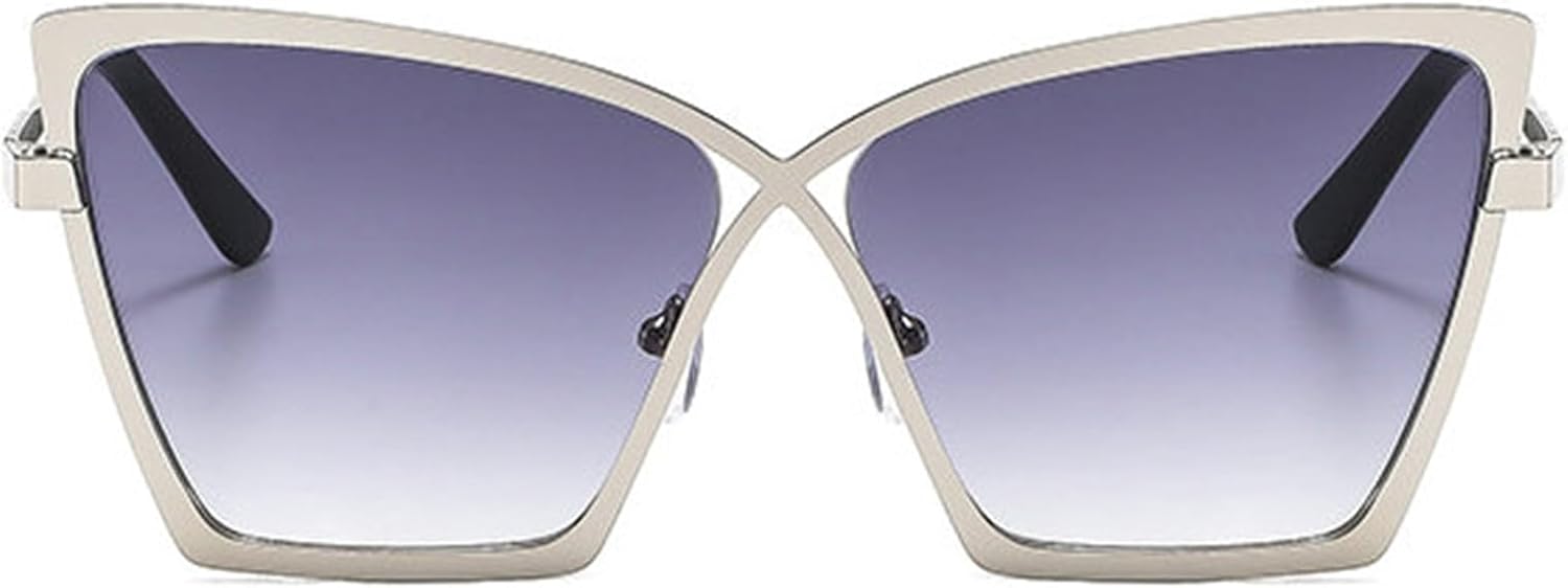 

Солнцезащитные очки Willochra большого размера в винтажном стиле «кошачий глаз» для женщин, модные и роскошные, градиентные, неровной формы, цвета шампанского, с защитой от УФ-излучения UV400, C3