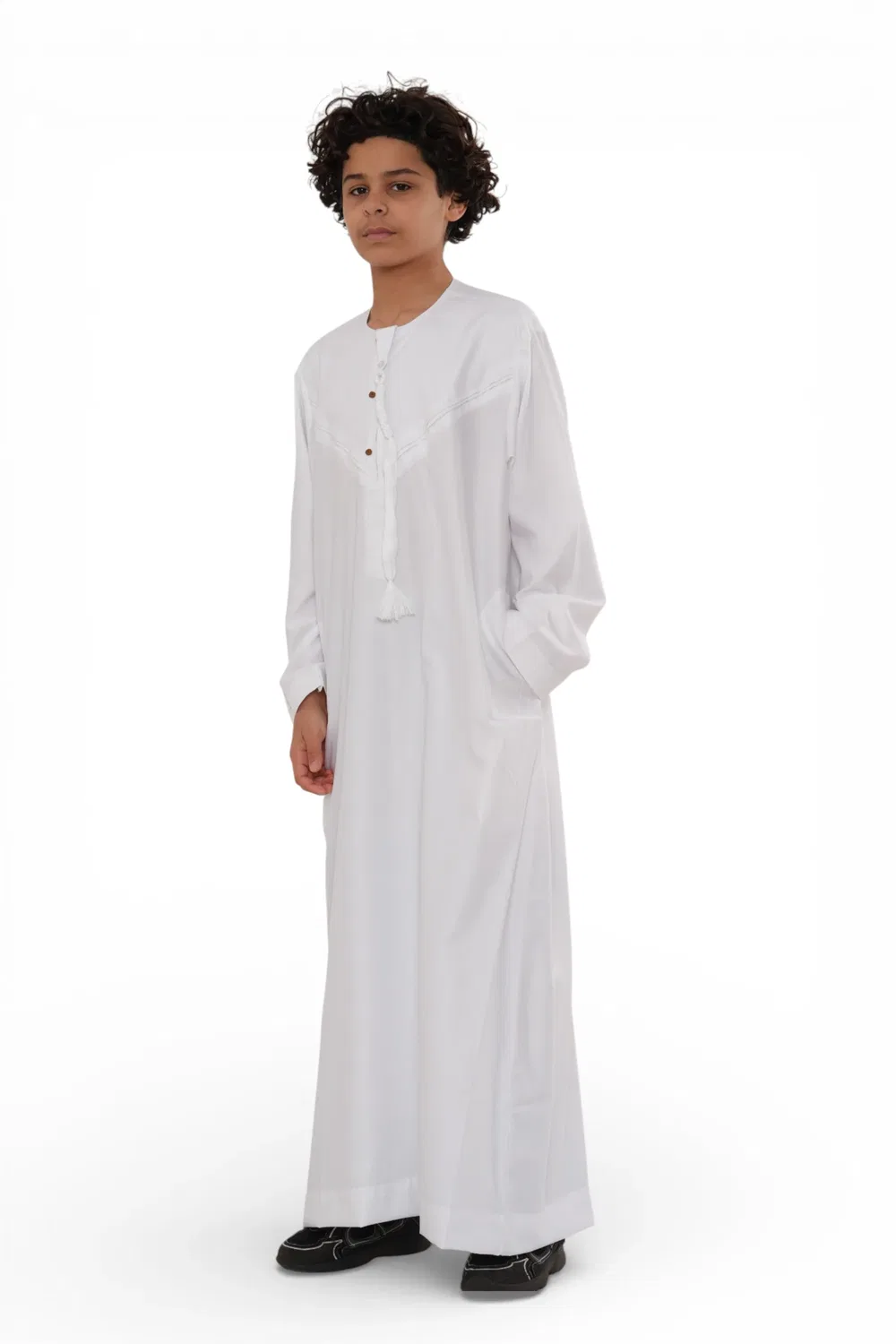 Arabic Thobes Детский белый марокканский халат Джубба для мальчиков, Джеллаба, Рамадан, Ид Тобе - K-HM11 — фото 2