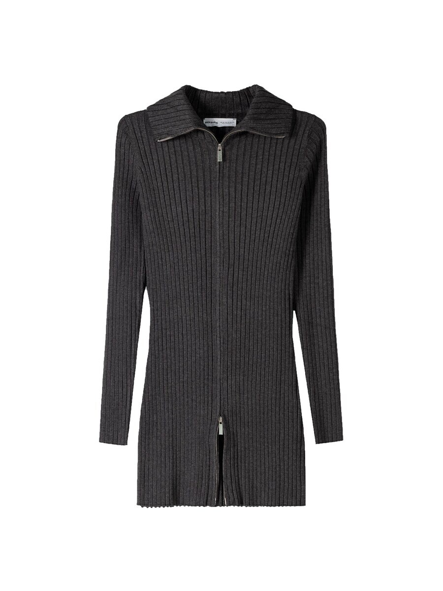 

Вязаный кардиган Bershka Knit Cardigan, темно-серый