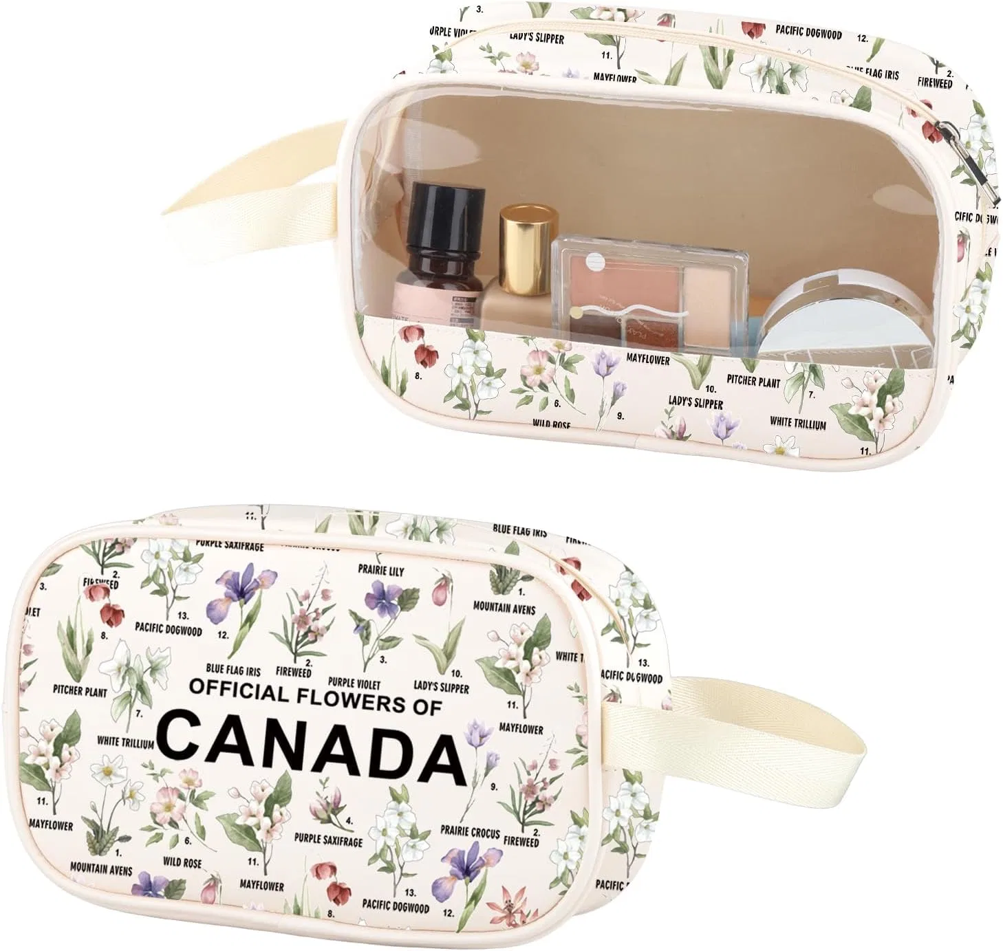 Косметичка из искусственной кожи с цветком провинции Канады Bauna, Kanada-Blumen-Polyurethan