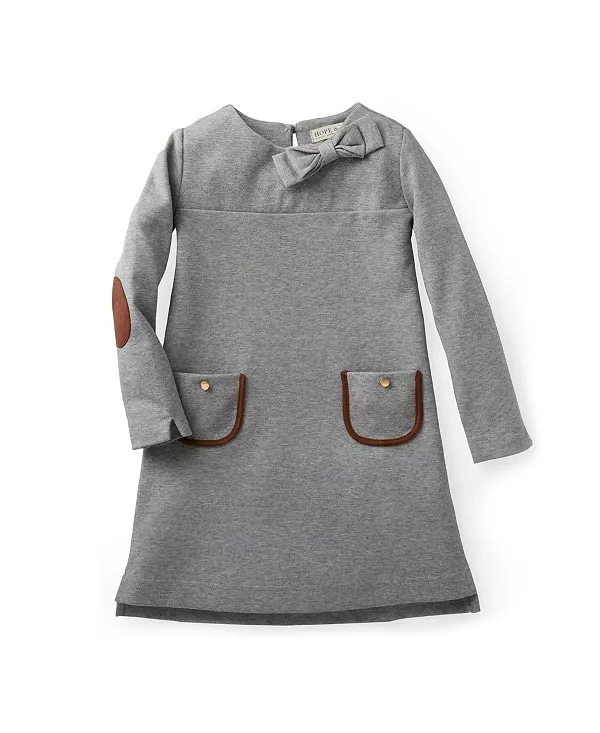 

Стеганое платье для верховой езды из ткани понте для девочек - для малышек Hope & Henry, серый