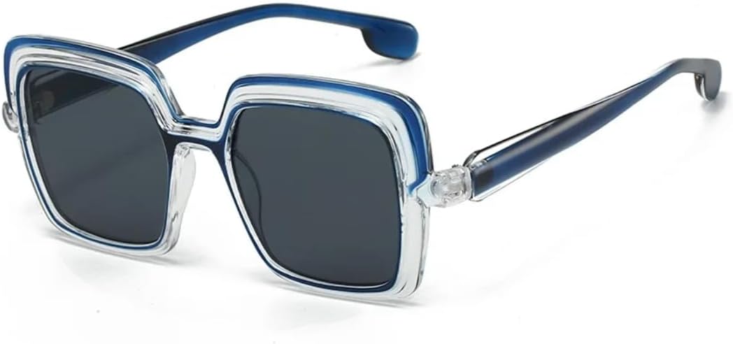 

Роскошные солнцезащитные очки квадратной формы с градиентным переходом цвета для женщин, ретро-стиль, модный тренд для мужчин, защита от УФ-излучения UV400 TVTBBVV, Blue Black