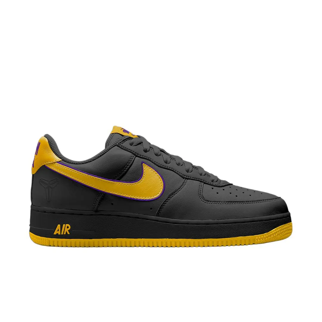 Кроссовки Nike Air Force 1 Skateboarding Shoes Men Low-top Black/yellow, черный/желтый — фото 2