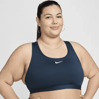 

Спортивный бюстгальтер Nike Swoosh Medium Support, цвет Armory Navy/White