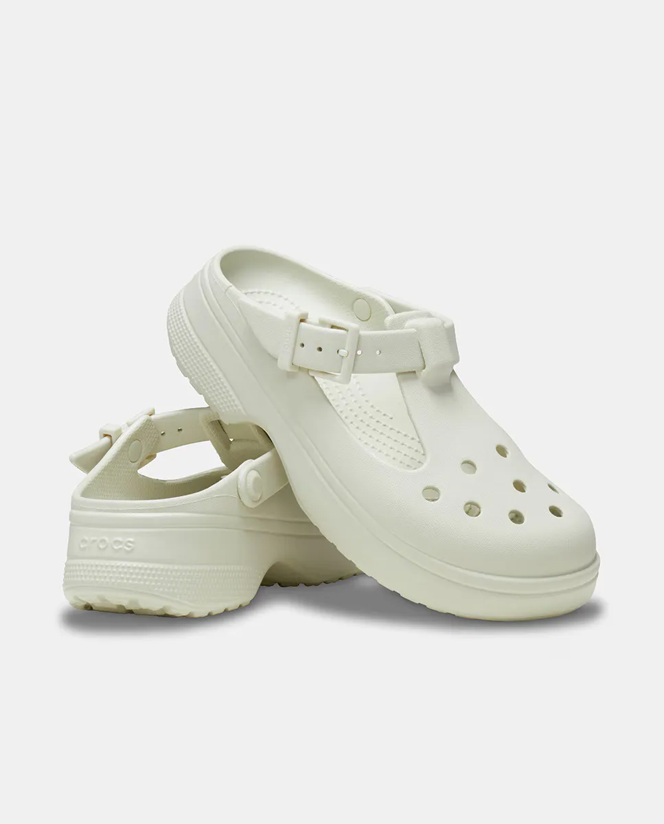 Классические женские сабо Mary Jane Clog Crocs, цвет Blanco roto — фото 2