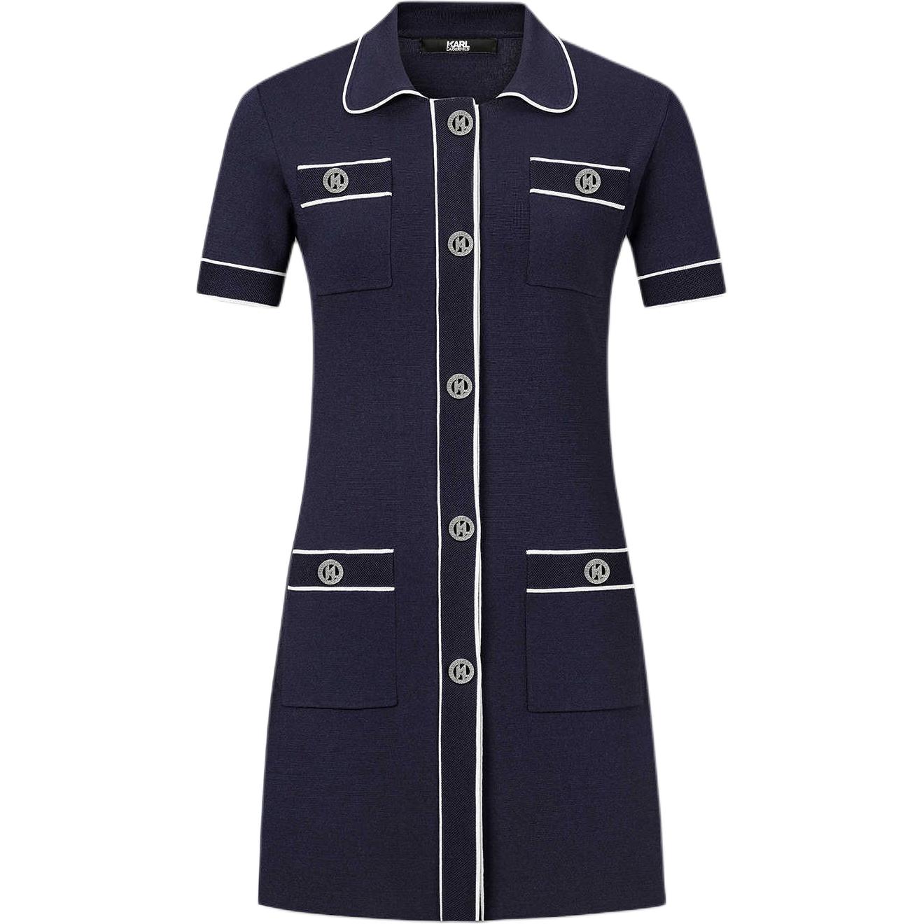 

KARL LAGERFELD / Karl Lagerfeld Jeans Karl Lagerfeld SS25 платье с короткими рукавами Women's Navy Blue