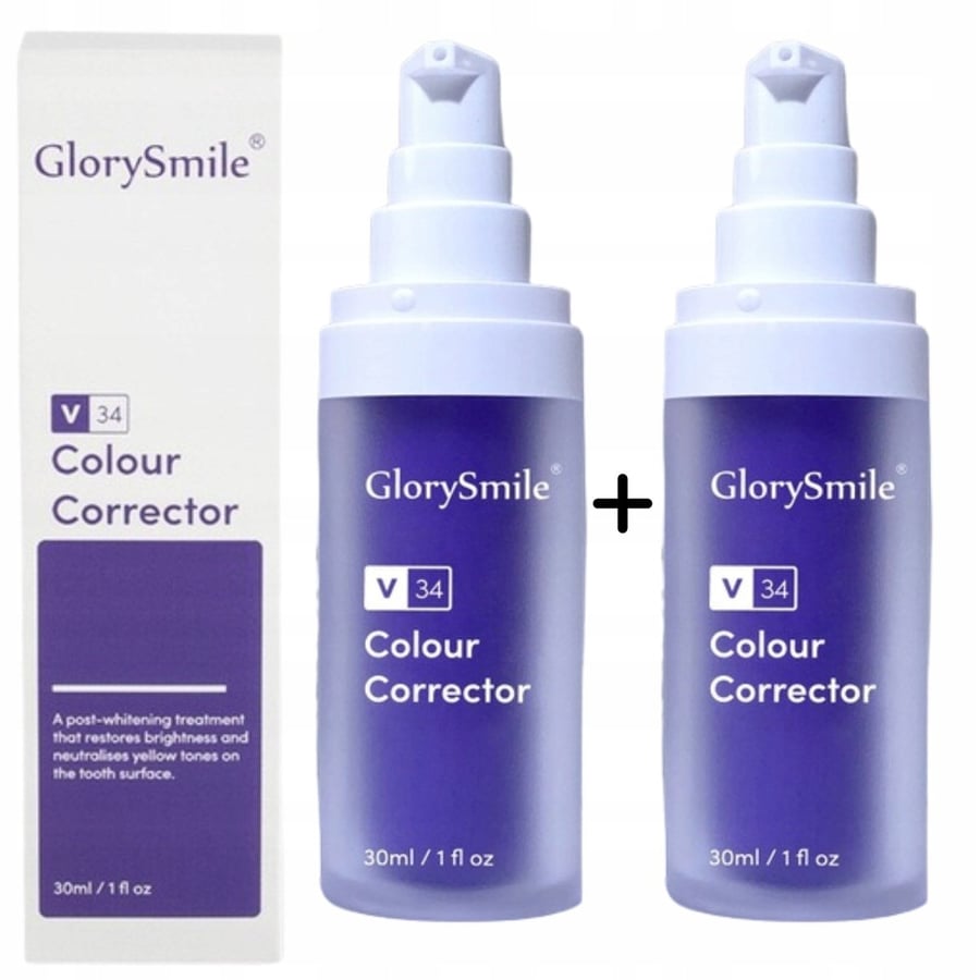 

GlorySmile, Отбеливающая зубная паста V34, корректор цвета, фиолетовый, 2 шт.
