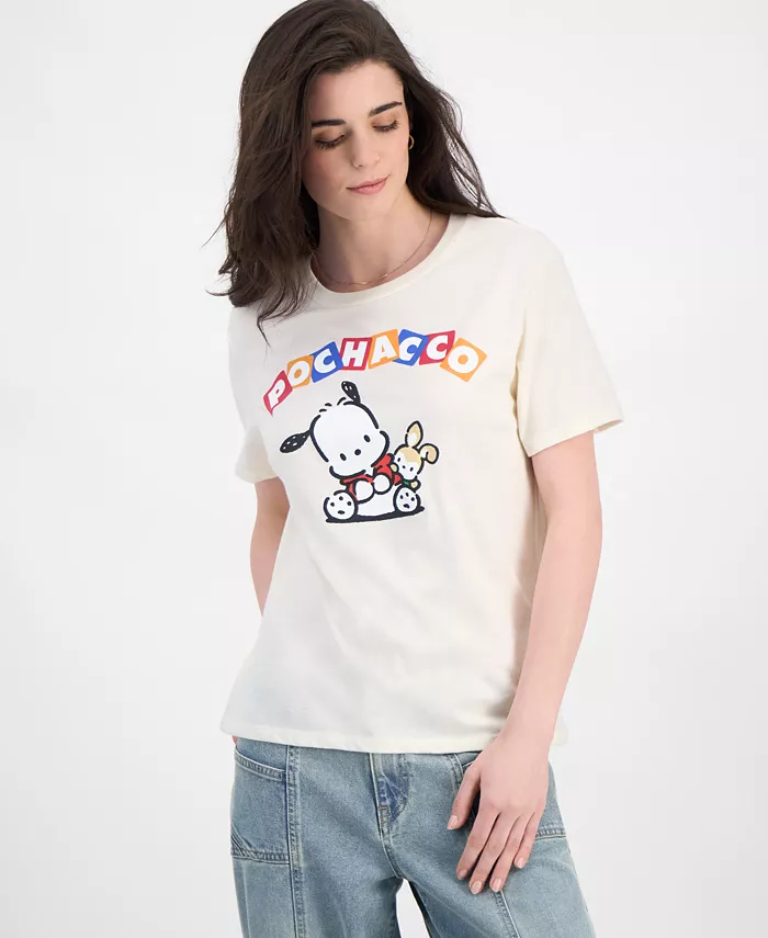 

Футболка с принтом Pochacco для подростков Love Tribe, коричневый/бежевый