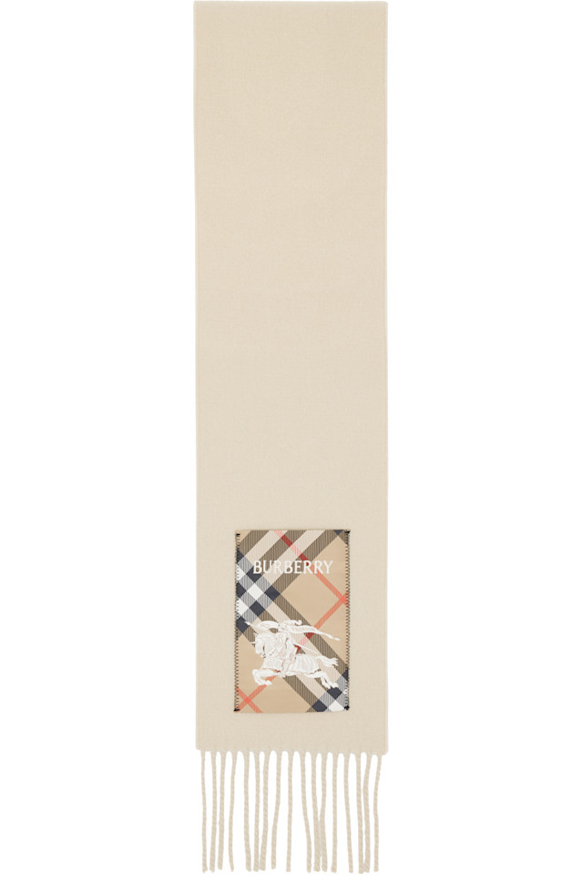 

Burberry Кашемировый шарф в бежевую клетку