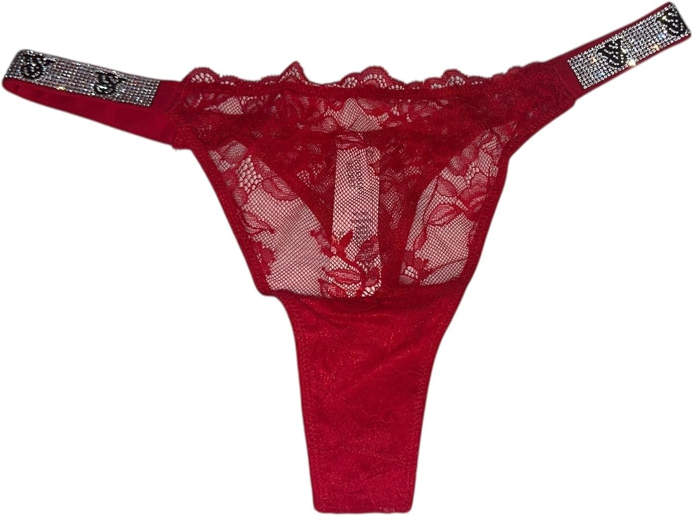 

Трусики-танга Victoria's Very Sexy из кружева с блестящими лямками, цвет Red Victoria's Secret, Red Shine