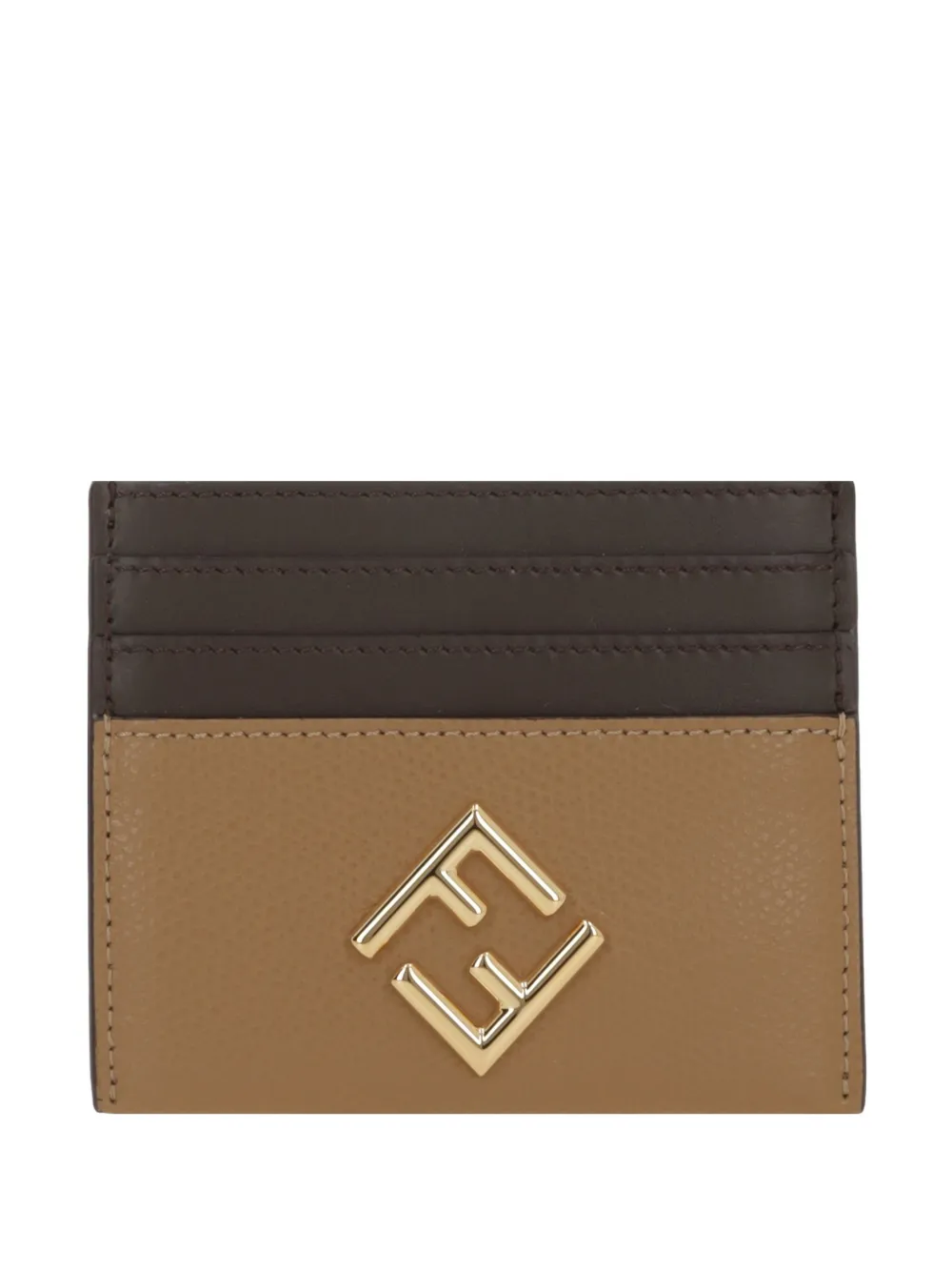 

Кожаный держатель для карт Fendi, коричневый