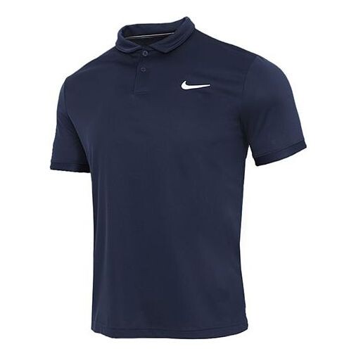 Футболка court dri-fit victory casual sports tennis lapel short sleeve polo shirt navy blue Nike, синий
