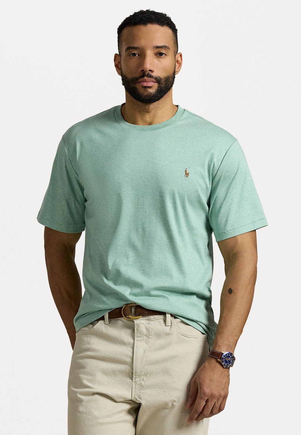 

Базовая футболка SOFT COTTON CREWNECK T-SHIRT Polo Ralph Lauren Big & Tall, бежевый