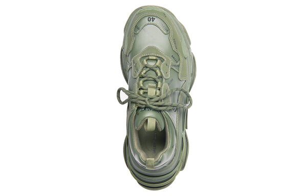 Кроссовки triple s 'allover logo - dark green' Balenciaga, зеленый — фото 4