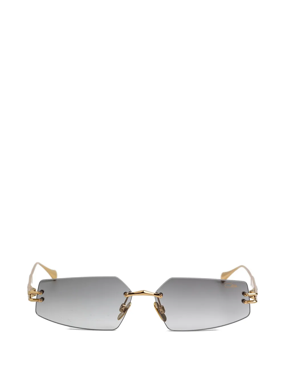 

Солнцезащитные очки без оправы с прямоугольной формой линз Cazal, золотой