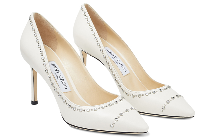 ROMY Slim Heel Высокие каблуки 8,5 см Женские белые Jimmy Choo — фото 4