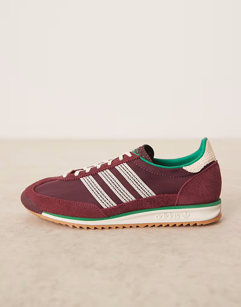 Кроссовки Adidas Originals SL 72 OG с отделкой крючком в бордовом цвете - эксклюзивно на ASOS — фото 2